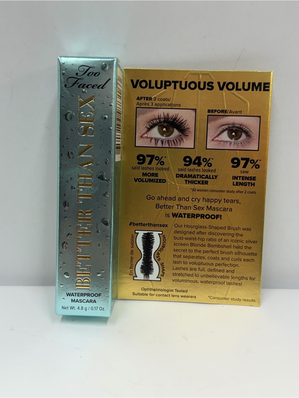 Too Faced Better Than Sex Waterproof Mascara – 0.17 oz / 4.8 g – New in Box
